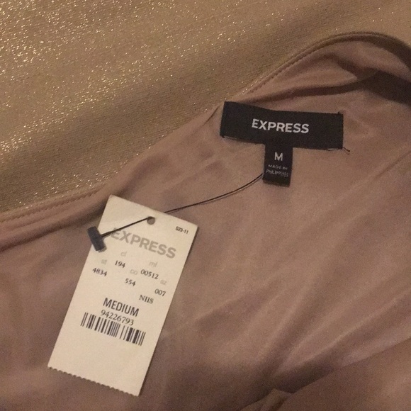 NWT Gold and shimmery Express dress - Picture 3 of 5